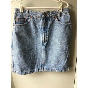 GAP Womens 11/12 Dirty Wash Above Knee High Waist Jean Skirt USA Grunge
